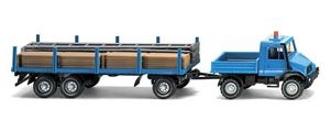 392 02 27 Unimog U 140 mit Rungenanh&auml;nger und Ladung